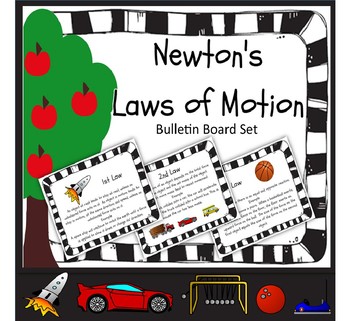 Preview of Newton's Laws Of Motion Posters | Bulletin Board Set