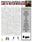 Laws of Motion & Forces Puzzle Page (Wordsearch and Criss-Cross)