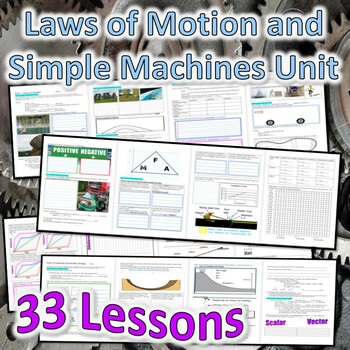 Preview of Newton's Laws of Motion, Forces,  Simple Machines Unit