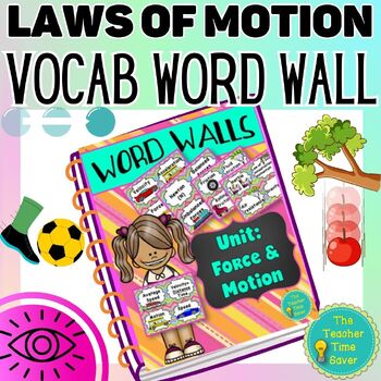 Preview of Laws of Motion Unit Word Wall Printable | Dollar Deal!