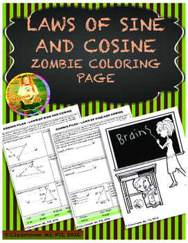 Preview of Laws of Sine and Cosine Trigonometry - Zombie Coloring Page