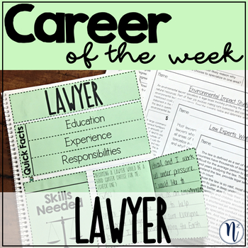 Preview of Lawyer Career Study - Career of the Week