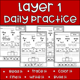 Layer 1 Daily Practice - Read It, Trace It, Color It, Find