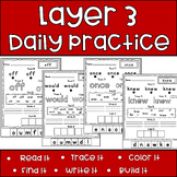 Layer 3 Daily Practice - Read It, Trace It, Color It, Find