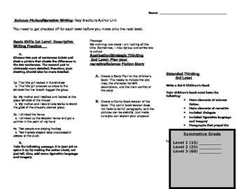 Preview of Layered Activity:Wriitng a Science Fiction Children's Book/Ray Bradbury Unit