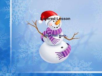 Preview of Layered Lesson Snowman Math for multiple ages and grades. SALE