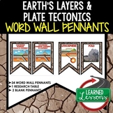 Layers and Plate Tectonics Word Wall Pennants (Earth Scien