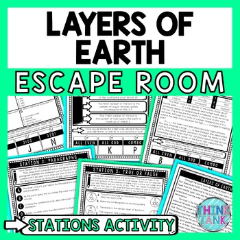 Preview of Layers of Earth Escape Room Stations - Reading Comprehension Activity