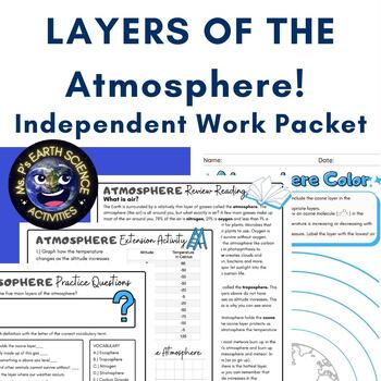 Preview of Layers of the Atmosphere Independent Worksheet Packet