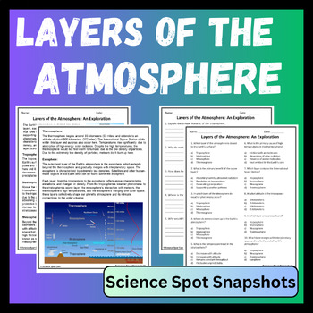 Preview of Layers of the Atmosphere Reading Comprehension - Print and Digital Resources