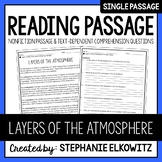 Layers of the Atmosphere Reading Passage | Printable & Digital