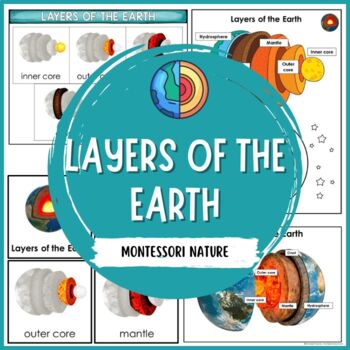 Preview of Layers of the Earth 3 Part Cards Poster Student Booklet Montessori