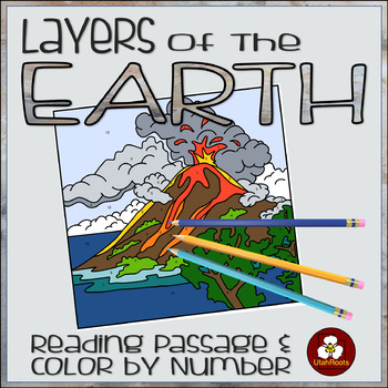 Preview of Layers of the Earth Color by Number Reading and Worksheet