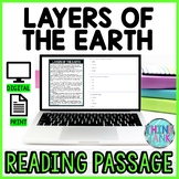 Layers of the Earth DIGITAL Reading Passage and Questions 
