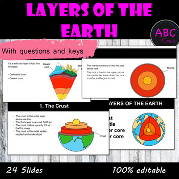Preview of Layers of the Earth Power Point, Questions, Earth Science, Distance Learning