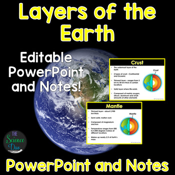 Preview of Layers of the Earth - PowerPoint and Notes