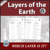 Layers of the Earth Worksheet