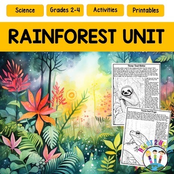 Preview of Rainforest Activities & Animals Worksheets Passages Coloring Pages & Flip Book