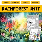 Rainforest Activities & Animals Worksheets Passages Colori