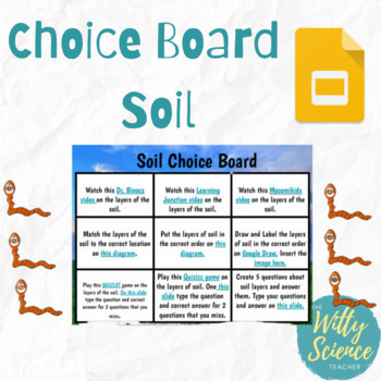 Preview of Layers of the Soil Choice Board (Editable)