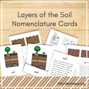Preview of Layers of the Soil Montessori 3 and 5 part Cards