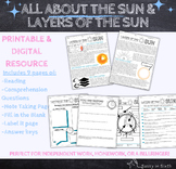 Layers of the Sun, About the Sun, Reading, Label + Workshe