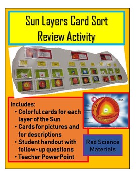 Preview of Layers of the Sun Card Sorting Review Activity + much more!