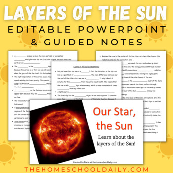 Preview of Layers of the Sun PowerPoint & Guided Notes