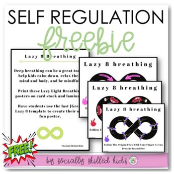 Preview of Self Regulation Lazy 8 Breathing | Poster Set