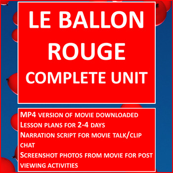 Preview of Le Ballon Rouge MP4, MovieTalk Script, Screenshots, Lesson Plans--All Editable