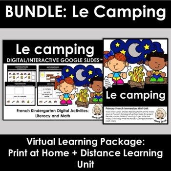 Preview of Le Camping -  L'été - Summer - BUNDLE - French Unit + Google Slides™