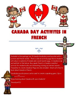 Preview of Le Canada en francais French Activities reading and speaking Ont Curriculum
