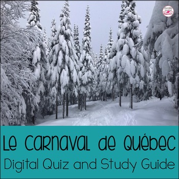 Preview of Le Carnaval de Québec Digital Quiz and Printable Study Guide Distance Learning