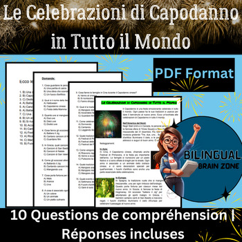 Preview of Italian Reading Comprehension | Capodanno nel Mondo: Lettura e Domande