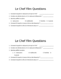 Le Chef Film Questions - FRENCH