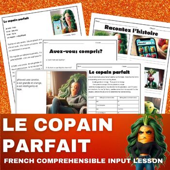 Preview of Le Copain Parfait - beginning French short story to practice être and adjectives