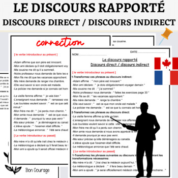 Preview of Le Discours Rapporté,Discours direct / discours indirect ''French Grammar''