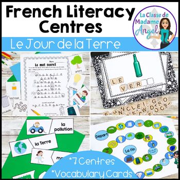Preview of Le Jour de la Terre | French Earth Day Literacy Activities and Word Wall Cards