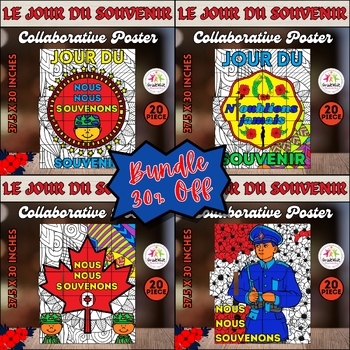 Preview of Le Jour du Souvenir Bundle: French Remembrance Day Collaborative Coloring Poster