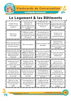 Preview of Le Logement & les Bâtiments - French Conversation Flashcards