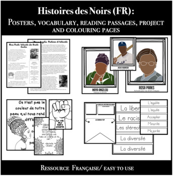 Preview of Le Mois de L'Histoire des Noirs : posters, texts, vocabulary & more FRENCH