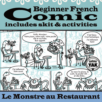 Preview of Beginner French Comic and Skit: Le Monstre au Restaurant