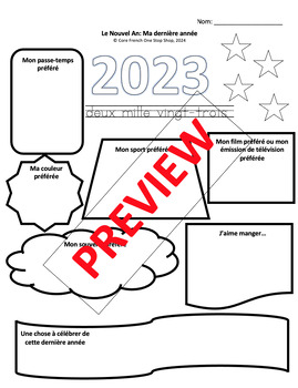 French New Years Activity (Nouvelle Annee) le nouvel an (Game