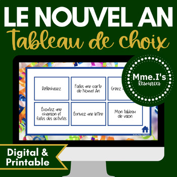 Preview of French Le Nouvel An | Tableau de choix | Digital & Printable