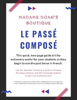 Preview of Le Passé Composé : French Past Tense Intro