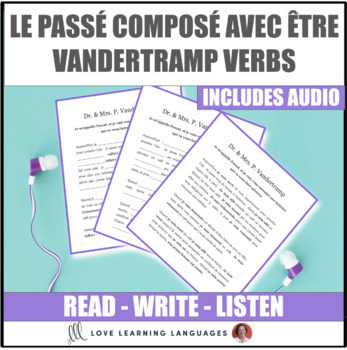 Preview of French Passé Composé With Être - Vandertramp - Listen, Read, Write in French