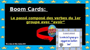 Preview of Boom cards: Le Passé composé: Les verbes du 2e groupe (auxiliaire avoir)