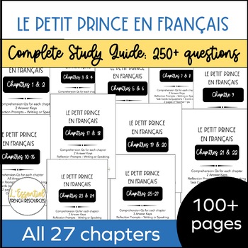 Preview of Le Petit Prince The Little Prince Complete French Novel Resources Chapters 1-27