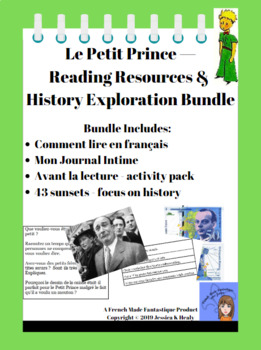Preview of Le Petit Prince-Reading Resources & History Exploration Bundle 