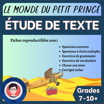 Preview of Le Petit Prince | Reading comprehension | Compréhension de lecture | French